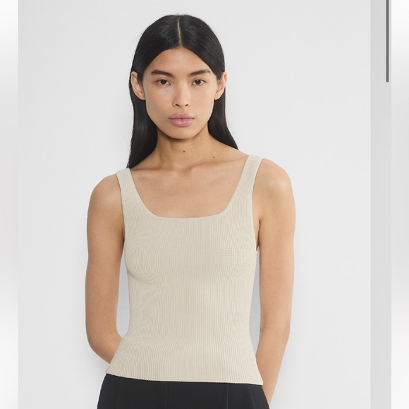 Beige Ribbed Tank Top Aritzia Sculpt - Picture 1 of 1